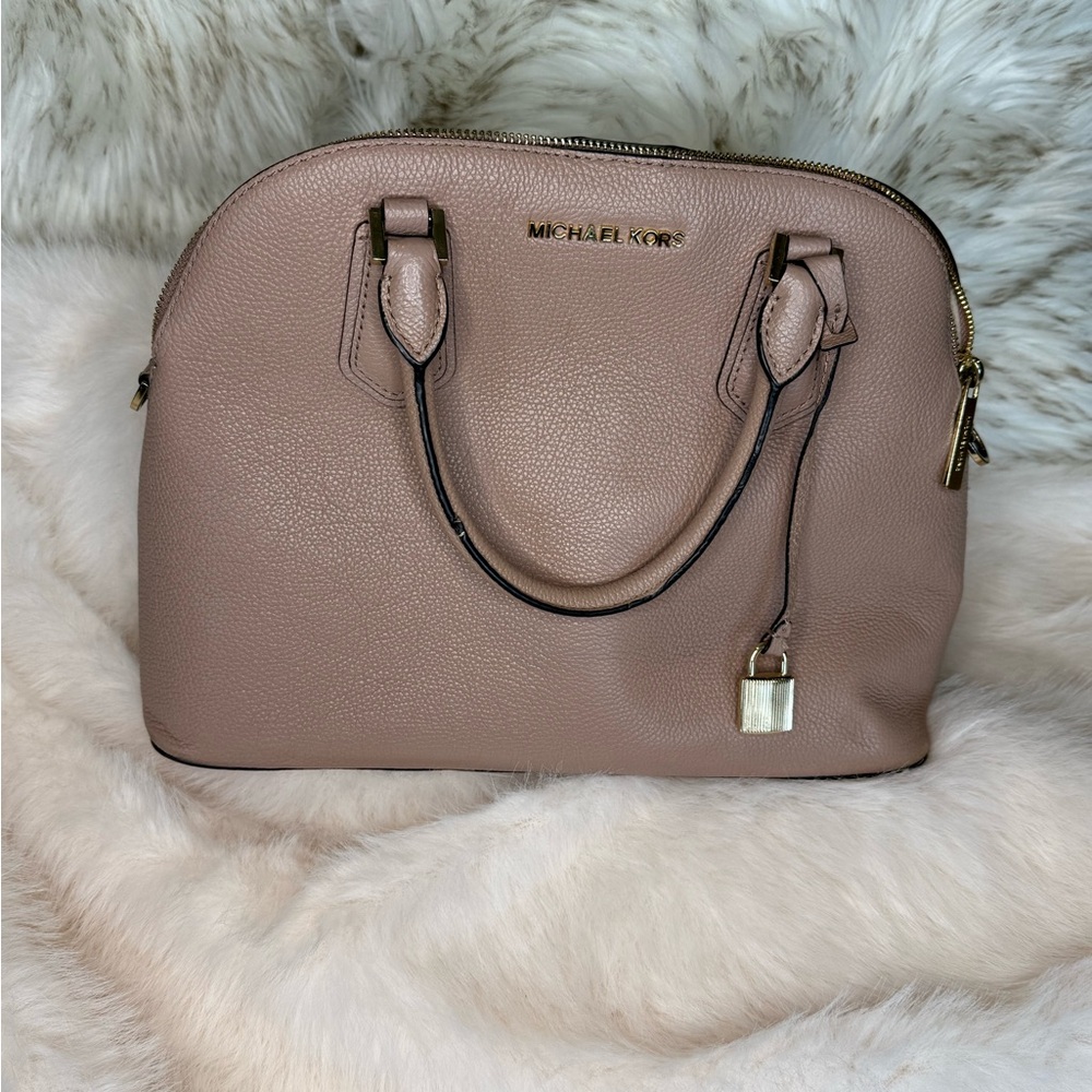 Michael Kors Womens Cindy Leather Dome Satchel